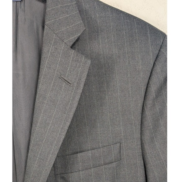 Brooks Brothers Golden Fleece Madison‎ Wool Blazer Gray Pinstripe Italy Mens 42R